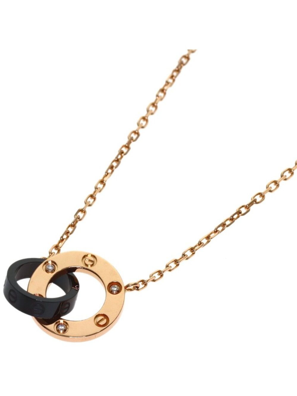 Cartier Love Circle Diamond Necklace 18K Pink Gold